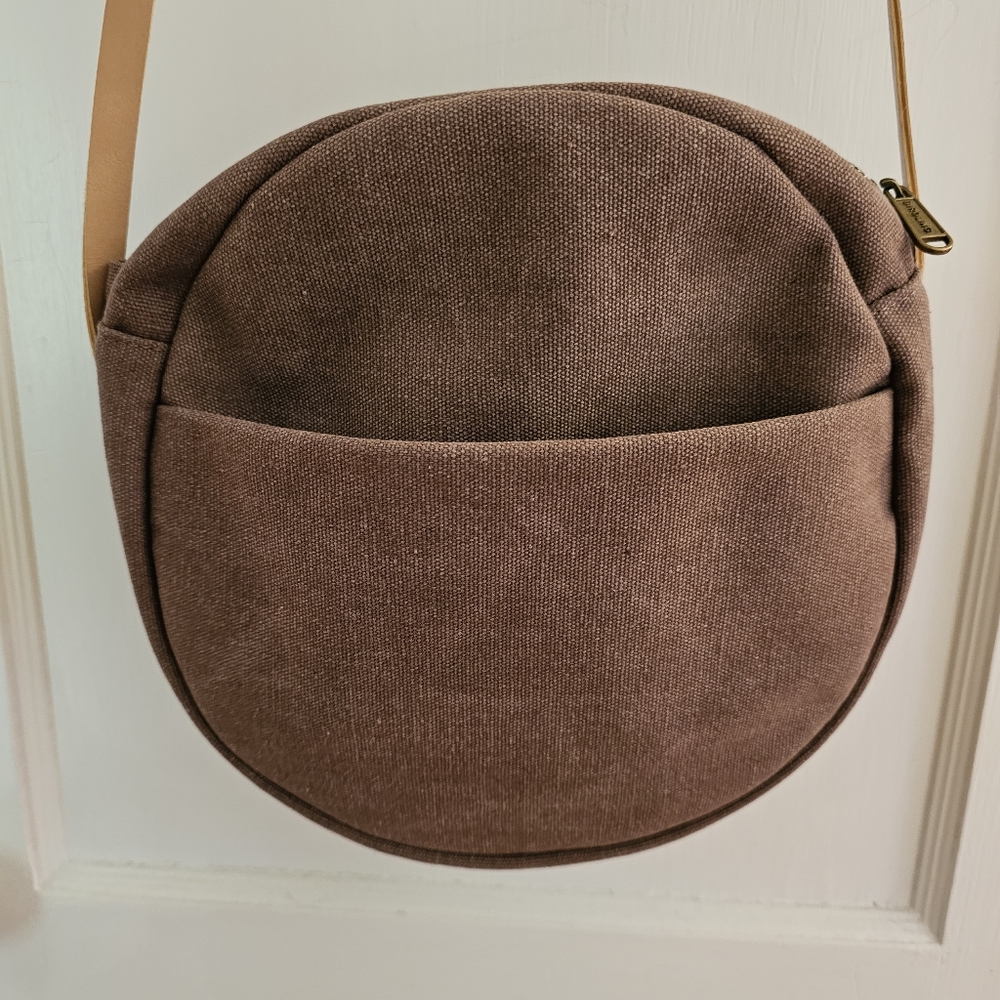 Round Brown Crossbody Bag